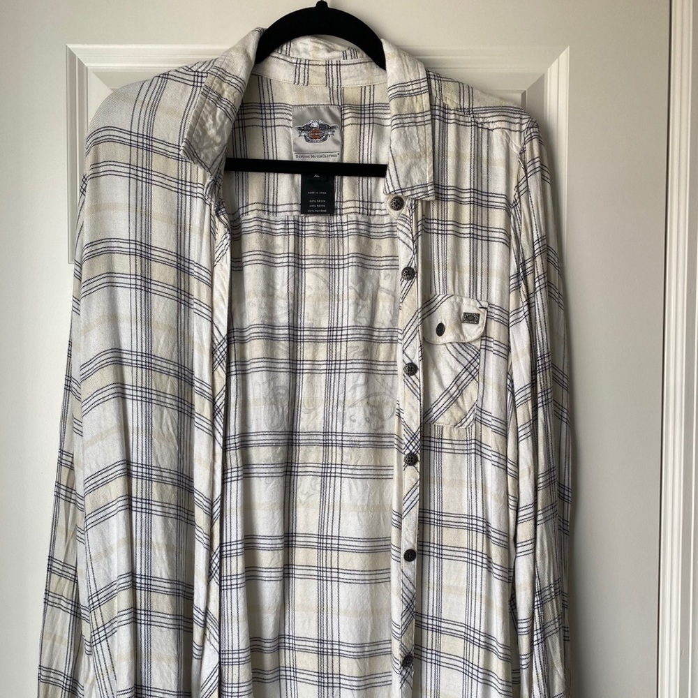 Harley Davidson Multi Color Long Sleeve Flannel